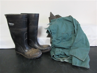 COVERALLS AND RUBBER BOOTS