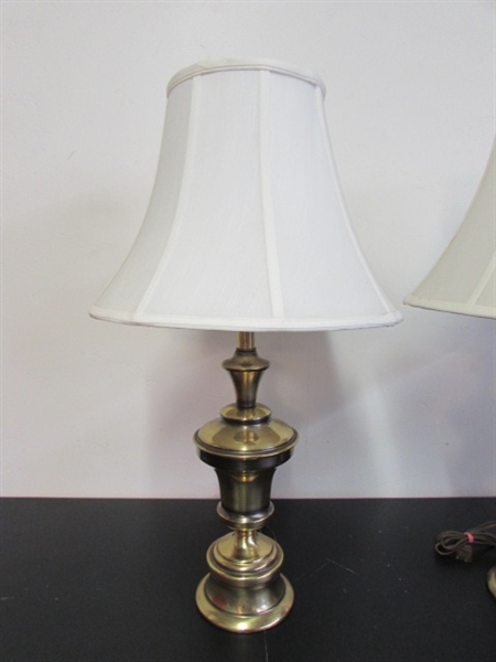 PAIR OF BRASS LAMPS