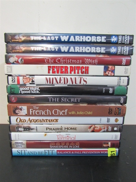 MIXED LOT OF DVD's FOR WHEN IT'S JUST TOO HOT TO BE OUTSIDE!