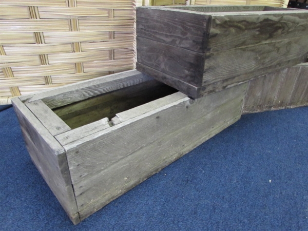 SET OF 3 WOOD FLOWER BOXES