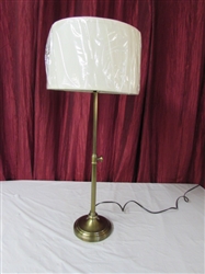 ADJUSTABLE HEIGHT BRASS TABLE LAMP