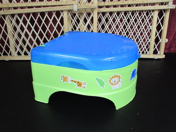 POTTY SEAT, BOOSTER SEAT AND BABY GATES