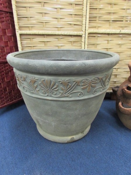 TWO LARGE FLOWER POTS