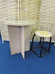 SMALL TABLE AND STOOL