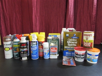 PAINTS/SPRAY ADHESIVE/THINNERS & MORE