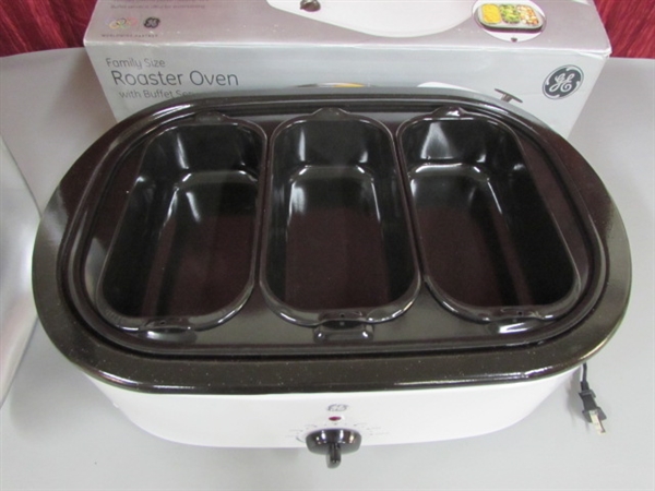 GE ROASTER WITH BUFFET TRAY