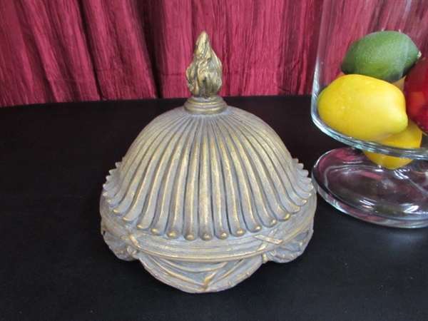 LARGE GLASS VASE WITH LID
