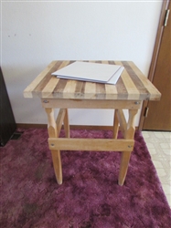 KITCHEN ISLAND WITH WOOD CUTTING BOARD TOP
