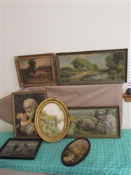 SMALL ANTIQUE FRAMES WITH PRINTS