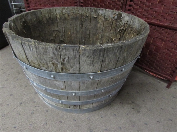 HALF BARREL PLANTER