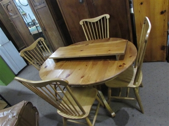 AMISH MADE DINING TABLE & 4 CHAIRS
