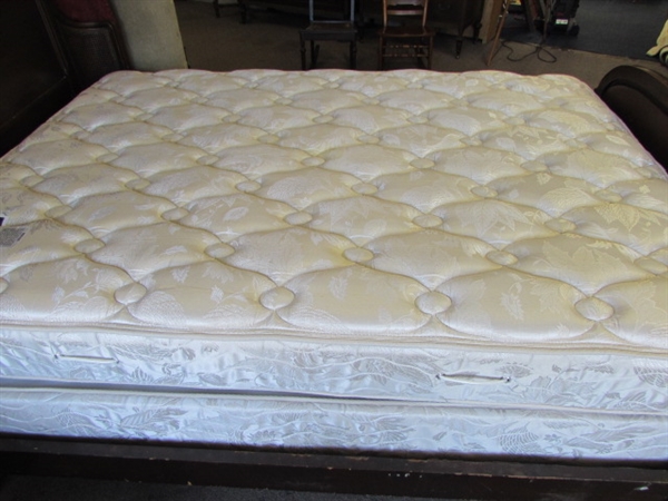 ANTIQUE FULL SIZE CANED BED FRAME & MATTRESS *RESERVE HAS BEEN MET!*