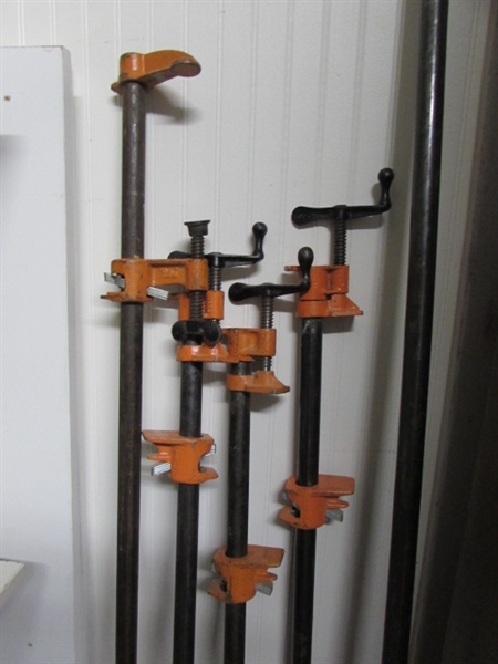 FIVE PONY PIPE CLAMPS