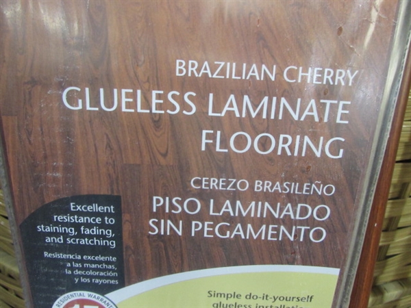 NEW - TRAFFICMASTER LAMINATE WOOD GRAIN FLOORING IN BRAZILIAN CHERRY