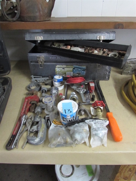 TOOL BOX WITH PLUMBING TOOLS