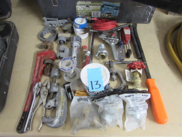 TOOL BOX WITH PLUMBING TOOLS