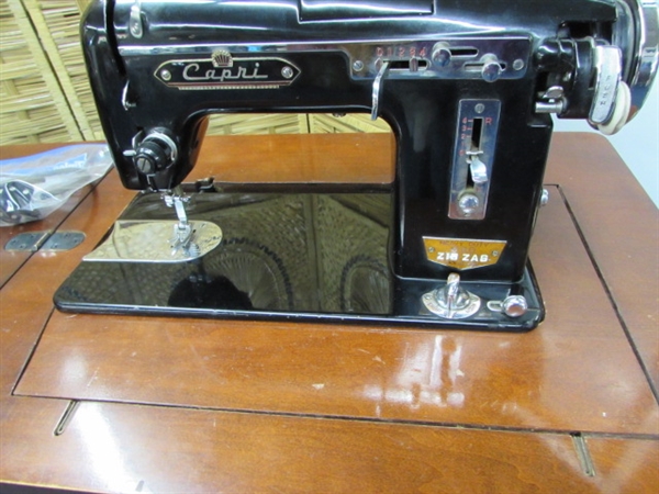 VINTAGE CAPRI SEWING MACHINE WITH CABINET