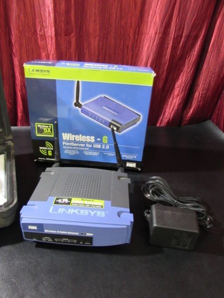 LINKSYS WIRELESS ROUTER/CASIO LABEL MAKER & MORE