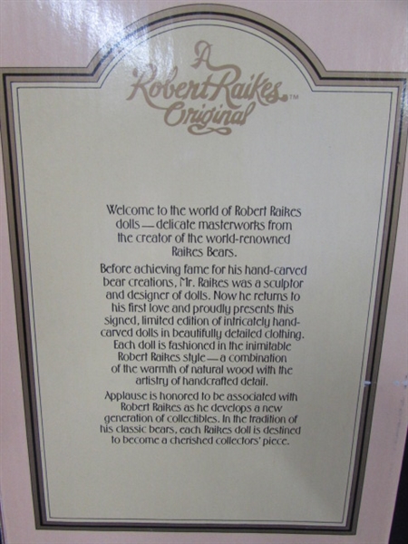 ROBERT RAIKES ABIGAIL CARVED WOODEN DOLL #2591/7500