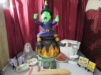 INFLATABLE WITCH, GARDEN ART, TOOLS AND MORE