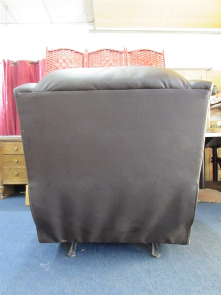 DARK BROWN FAUX LEATHER RECLINER