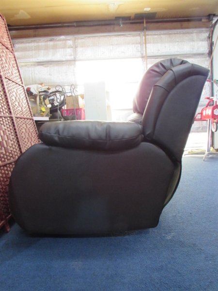 DARK BROWN FAUX LEATHER RECLINER