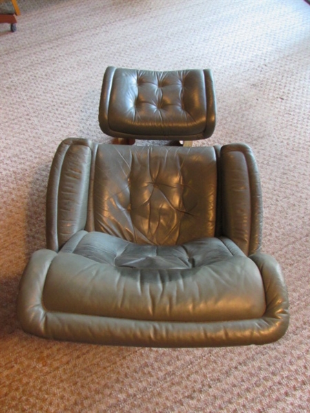 LEATHER STRESSLESS CHAIR & OTTOMAN 