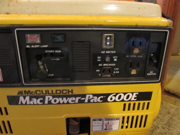 McCULLOCH MAC POWER PAC GENERATOR/VINTAGE HEATER & RADIOS