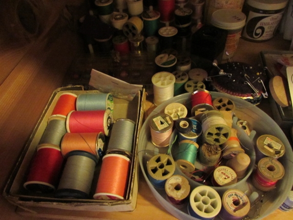 FOR THE SEWING ROOM - FABRIC/NOTIONS/PATTERNS/BUTTONS & MORE