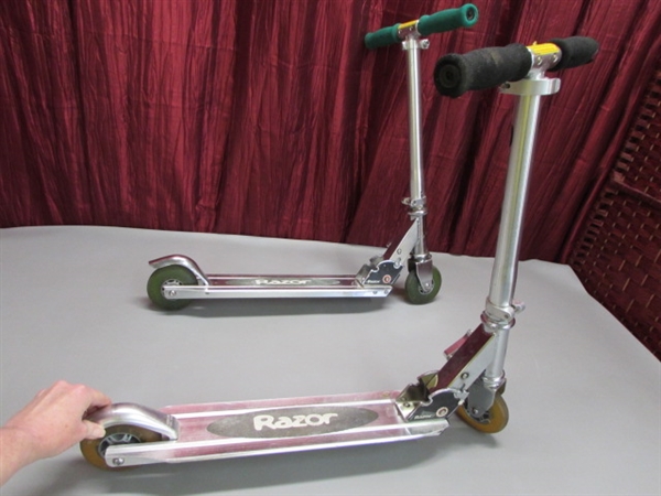 TWO RAZOR SCOOTERS