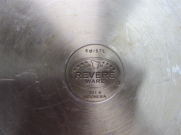 WEAR-EVER & REVERE WARE POTS AND PANS