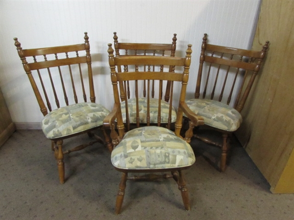 4 SOLID OAK DINING CHAIRS