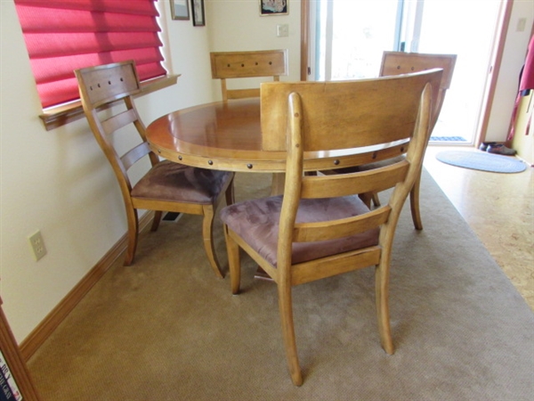 DICK IDOL MISSION VALLEY 54 ROUND KITCHEN TABLE & 4 CHAIRS
