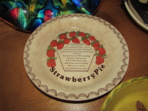 VARIETY OF SERVING DISHES & PIE PLATES