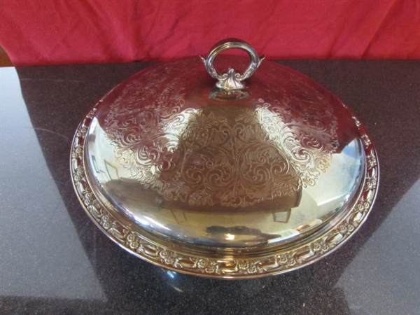 SILVERPLATE WM. ROGERS BY ONEIDA PEDESTAL COVERED SERVING DISH