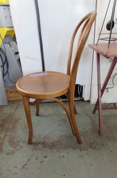 2 ANTIQUE BENTWOOD CHAIRS AND MORE