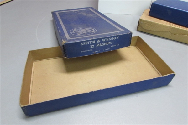 EMPTY SMITH & WESSON REVOLVER BOXES & .45 BARREL BOXES