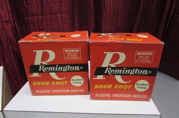 EMPTY SHOTGUN SHELL & CARTRIDGE AMMO BOXES & POWDER CANS