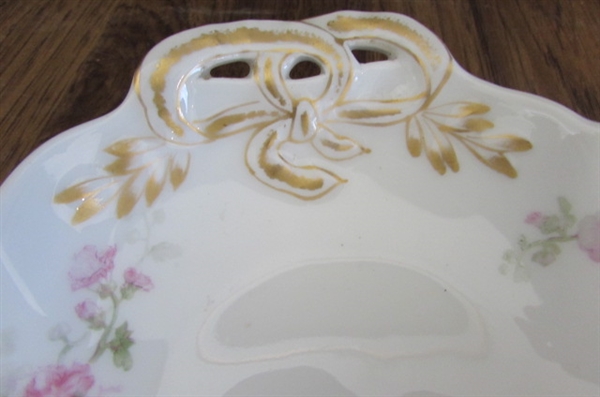 LIMOGES TEAPOT, CUPS & SAUCERS & SERVING TRAY