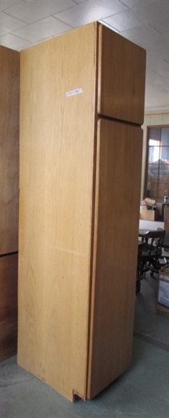 TALL NARROW 2-DOOR PANTRY/STORAGE CABINET WITH SLIDING SHELVES/DRAWERS