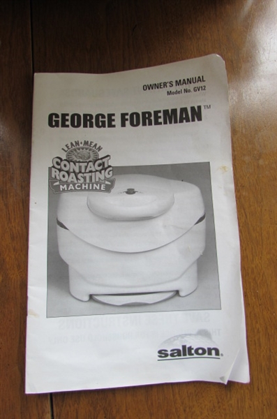 GEORGE FOREMAN CONTACT ROASTING MACHINE