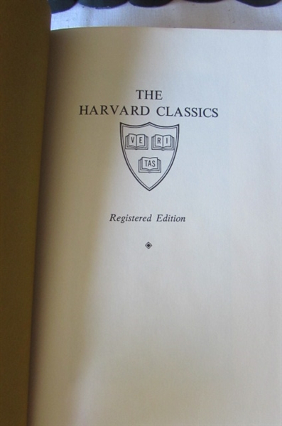 1937/38 20-VOLUME SET OF HARVARD CLASSICS HARDBOUND BOOKS BY SHAKESPEARE, GRIMM, HOMER & MORE