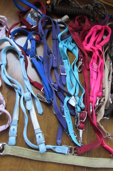 LARGE LOT OF NYLON HEADSTALLS FOR HORSES *STABLE HANDS*