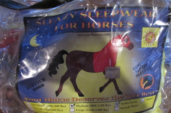 YEARLING FLY MASKS, SLEAZY SLEEPWEAR FOR HORSES, NO TURN BOOTS & MORE *STABLE HANDS*