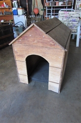 WOODEN DOGHOUSE & SMALL CUSHION