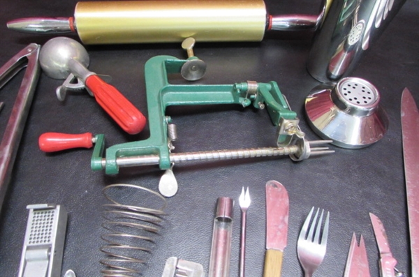 FLATWARE, KNIVES AND ASSORTED UTENSILS