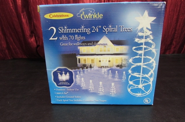 CHRISTMAS TREE, ORNAMENTS, LIGHTS AND MORE