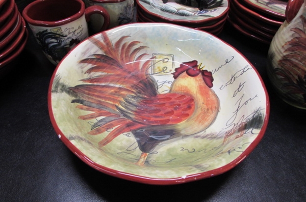 31 PIECE ROOSTER DISH SET