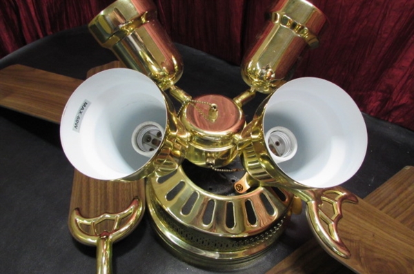 GOLD TONE CEILING FAN WITH LIGHTS