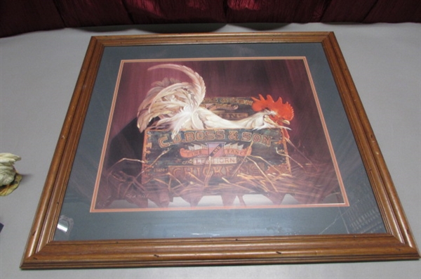 FRAMED ROOSTER PRINT AND MORE